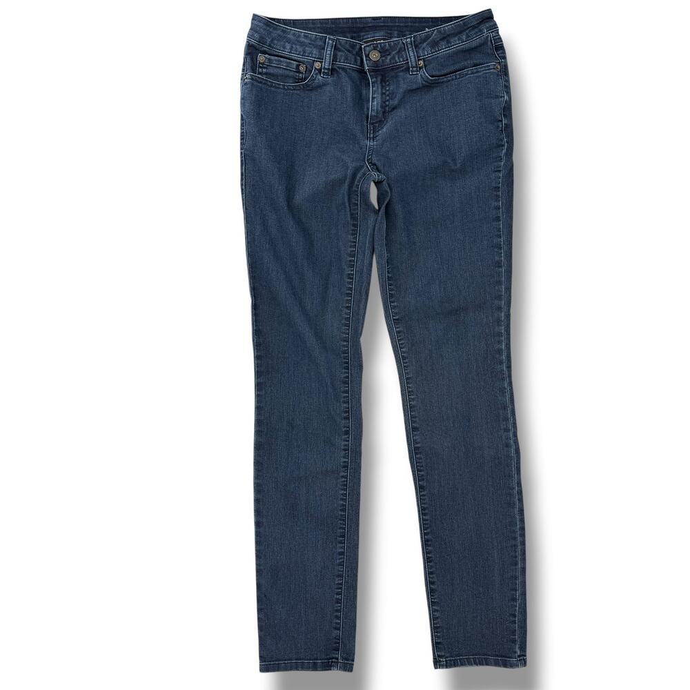 prAna Mid Rise Skinny Jeans Organic Cotton Womens Size 4 Stretch Blue
